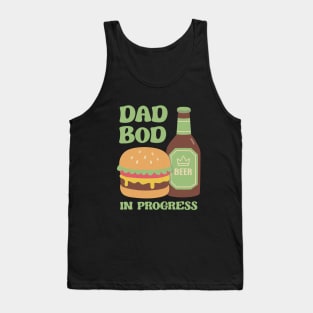 Funny Dad Bod In Progress With Burger And Beer Tank Top